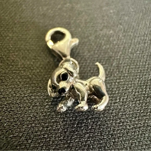 S925 Stamped Puppy Dog Charm | TS Mark | Lobster Clasp | 1.79g - Picture 8 of 11